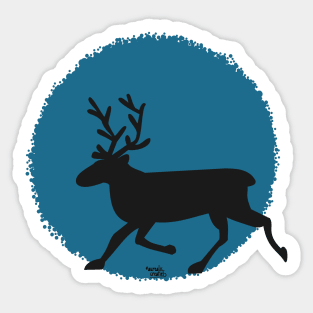 Running reindeer Sticker